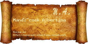 Manácsek Albertina névjegykártya